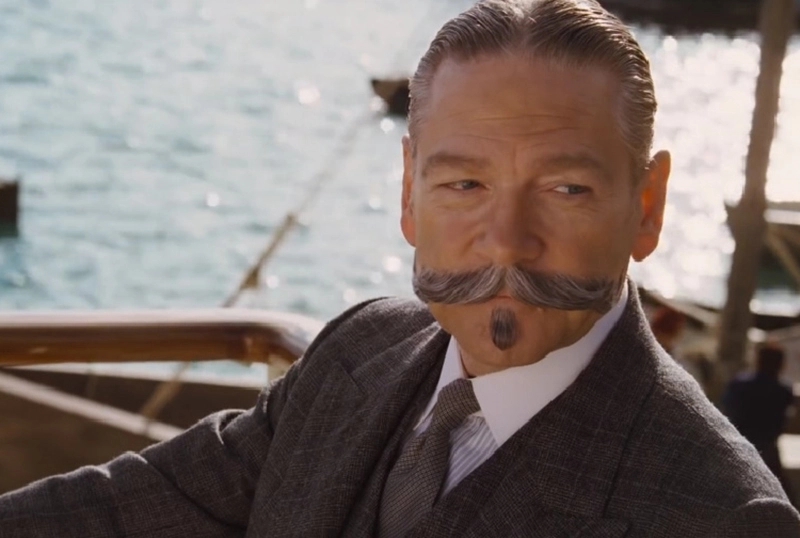 Kenneth Branagh as Poirot in Venice canal boat
